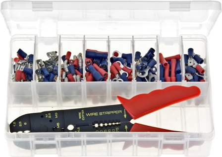 AB43 TERMINALS INSULATED - RED & BLUE WITH CRIMPING PLIERS (206)