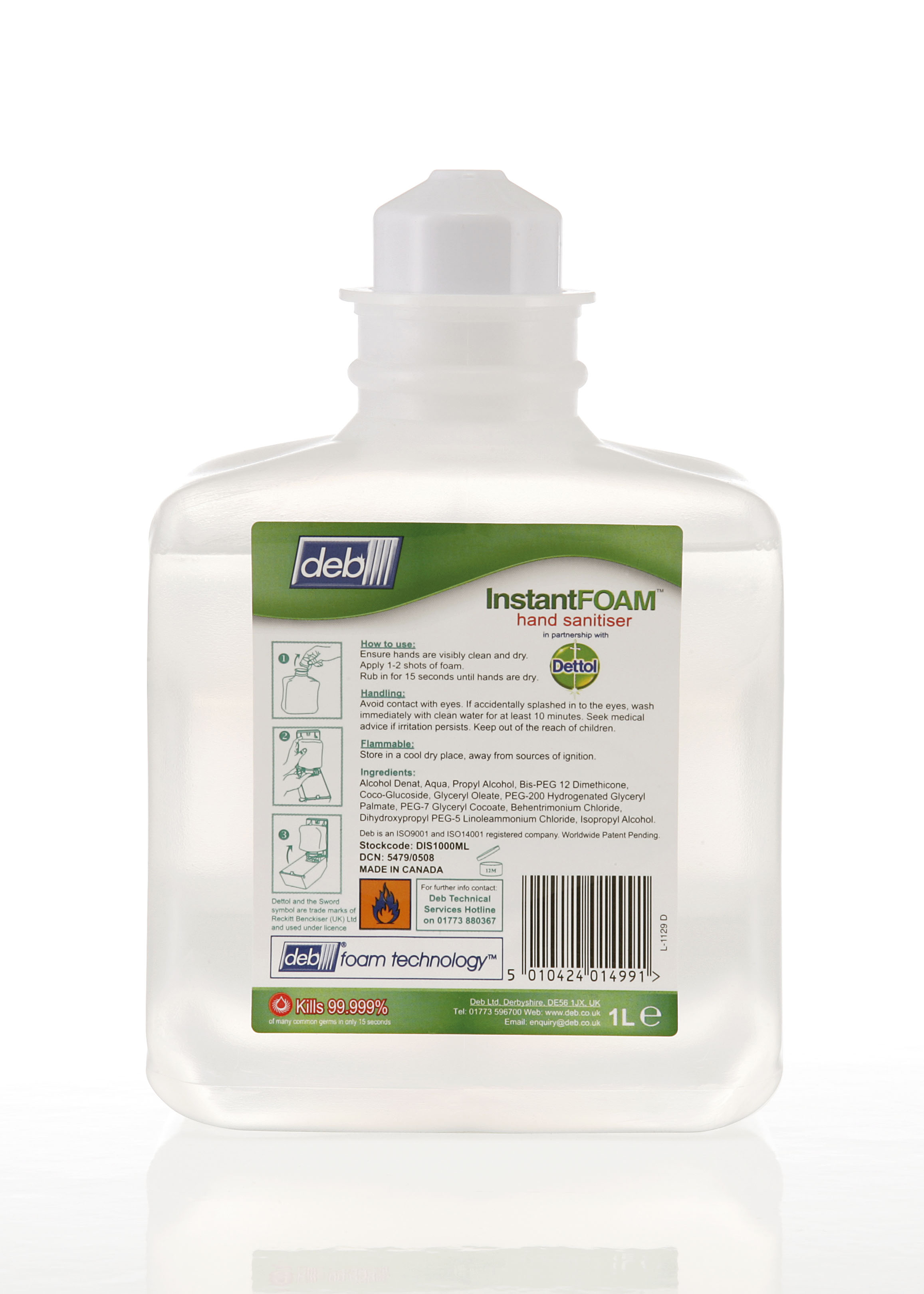DEB "INSTANT FOAM" FOAMING HAND SANITISER 1L (1) DEB "INSTANT FOAM" FOAMING HAND SANITISER 1L (1)