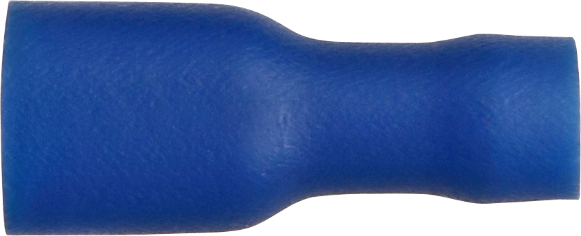 PUSH ON FEMALES (100) 6.3MM FULLY INSULATED BLUE TERMINALS PUSH ON FEMALES (100) 6.3MM FULLY INSULATED BLUE TERMINALS