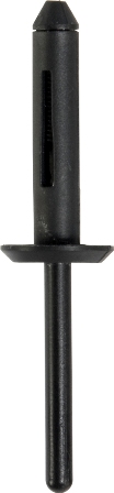 PLASTIC RIVETS (50) BLACK 5MM x22MM STANDARD FLANGE 11.9MM FLANG