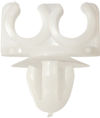 PIPE CABLE CLIPS (50) FOR PIPE 6.4MM (x2) WHITE FITS HOLE 8MM