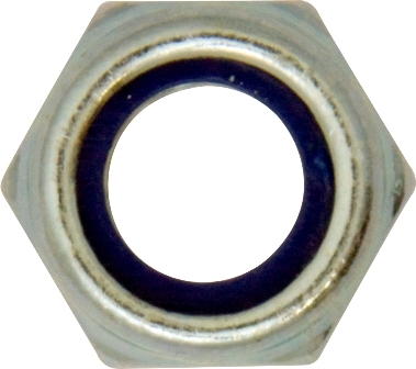 M10 NYLON LOCK NUTS (50) METRIC FINE 1.25MM PITCH ZINC DIN 985