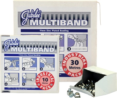 JUBILEE MULTIBAND MILD STEEL BANDING 11MM x 10M COIL ZINC PLATED
