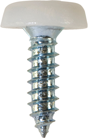NUMBER PLATE FASTENERS WHITE 4.8MM x 18MM (100) SHORT NUMBER PLATE FASTENERS WHITE 4.8MM x 18MM (100) SHORT
