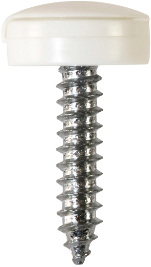 NUMBER PLATE FASTENERS WHITE NO 8 x 3/4" (100) HINGED CAPS NUMBER PLATE FASTENERS WHITE NO 8 x 3/4" (100) HINGED CAPS