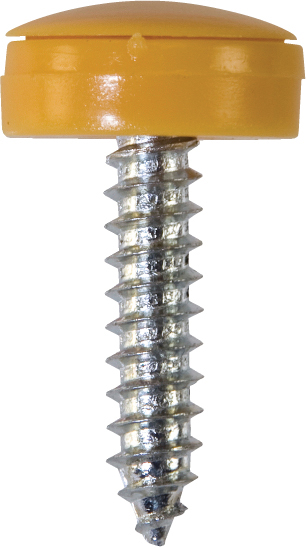 NUMBER PLATE FASTENERS YELLOW NO 8 x 3/4" (100) HINGED CAPS NUMBER PLATE FASTENERS YELLOW NO 8 x 3/4" (100) HINGED CAPS
