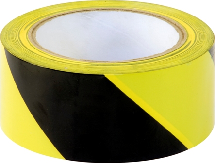 HAZARD WARNING ADHESIVE TAPES BLACK/YELLOW - 33M ROLL (1)