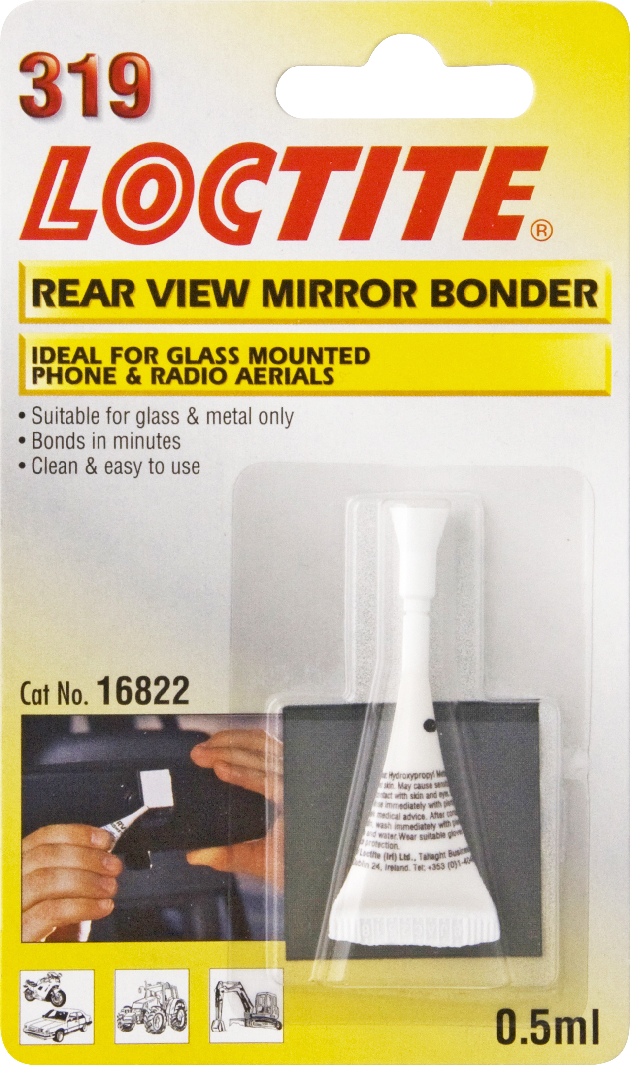 LOCTITE 319 REAR VIEW MIRROR BONDER 0.5ML BOTTLE LOCTITE 319 REAR VIEW MIRROR BONDER 0.5ML BOTTLE