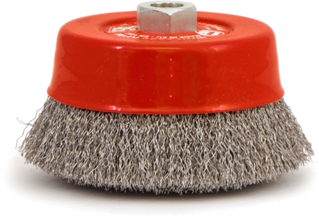 SIT CUP BRUSH 120MM M14 CRIMPED STEEL WIRE SIT CUP BRUSH 120MM M14 CRIMPED STEEL WIRE