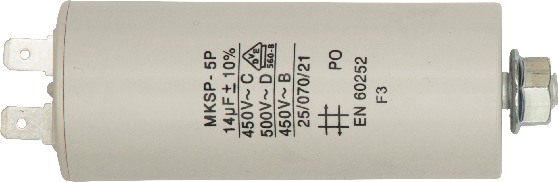 CPR14 14uF MOTOR RUN CAPACITOR SPADE CONNECTORS 35MM x 83MM