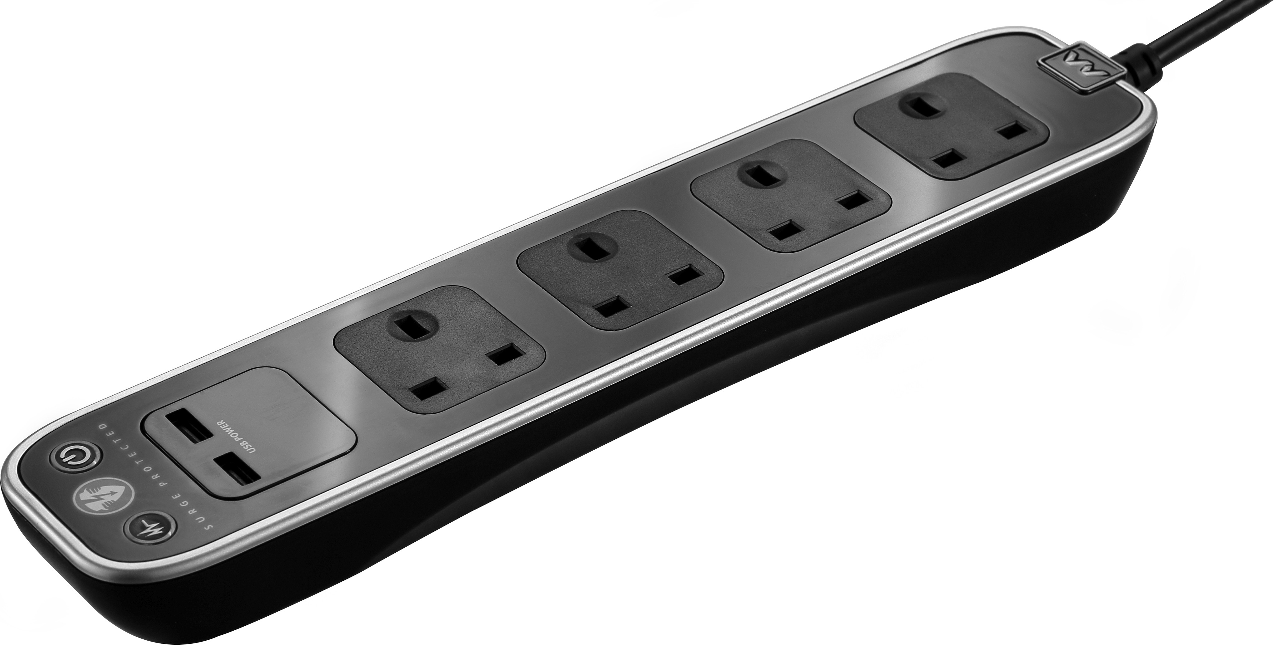 ERP74 4 WAY SURGE PROTECTOR EXTENSION LEAD 1M 2x USB SOCKETS ERP74 4 WAY SURGE PROTECTOR EXTENSION LEAD 1M 2x USB SOCKETS