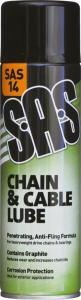 CHAIN & CABLE LUBE SPRAY 500ML (6) SAS14 AEROSOLS CHAIN & CABLE LUBE SPRAY 500ML (6) SAS14 AEROSOLS