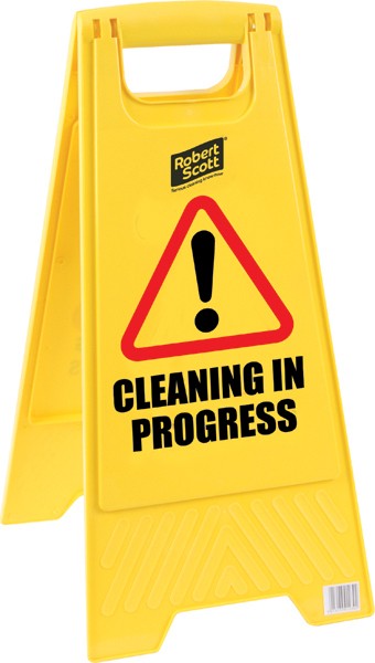 WB112 CAUTION WET FLOOR SIGN CLEANING IN PROGRESS A FRAME WB112 CAUTION WET FLOOR SIGN CLEANING IN PROGRESS A FRAME